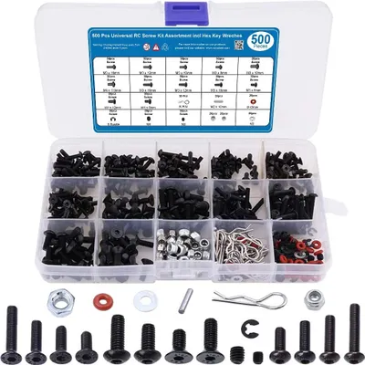 Produktbild von MMOBIEL 500-teiliges Universal RC Schraubenset Sortiment Set für RC Cars Trucks Crawler