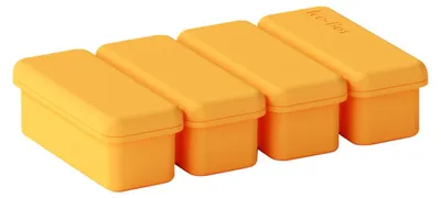 Produktbild von Silikon-Eiswürfelform mit Deckel – lebensmittelecht, groß, für Haushalt, Cocktails und Babybrei,Yellow