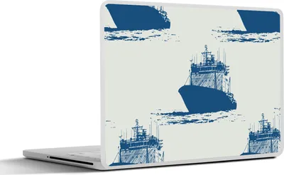 Produktbild von MuchoWow® Laptop Aufkleber Sticker Cover Muster - Wasser - Boot 36.5x27.5 cm - Laptop-Sticker