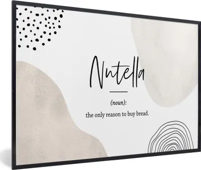 Produktbild von MuchoWow® Gerahmtes Poster Zitate - Nutella - Sprichwörter - Wörterbuch - Nutella Definition 90x60 cm - Poster mit Schwarzem Bilderrahmen Wandposter Rahmen Foto Bilder - Fotorahmen - Foto-Plakat