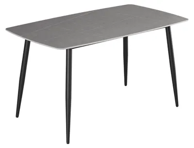 Produktbild von Esstisch Keramik grau 140 x 80 Vierfuß-Gestell schwarz MILANO