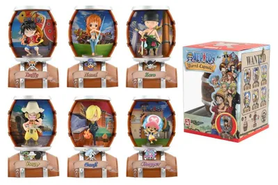 Immagine prodotto di Espositore con 6 confezioni a sorpresa contenenti minifigure One Piece Barrel da 9 cm