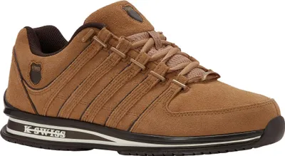 A single brown K-Swiss shoe is shown against a white background.