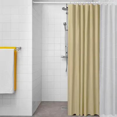 Produktbild von Badezimmer-Duschvorhang Basic Beige 180 x 180 cm