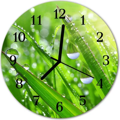 Produktbild von Glasuhr Wanduhr Küchenuhr Echt-Glas 30fi cm Tau grün
