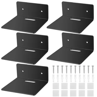 Zdjęcie produktu dla Półki wiszące, zestaw 5 sztuk, akryl, czarny, wymiary: 10,2 x 9,9 x 4,8 cm