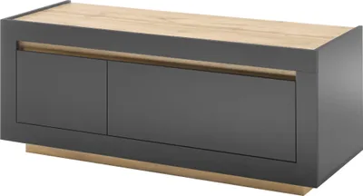 Produktbild von LIVOJO M11 Wohnzimmer Lowboard schmal 140 x 56 x 50 cm Anthrazit & Wotan Eiche