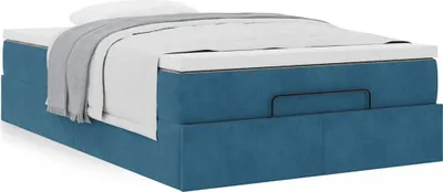 Produktbild von Eleganten-Stil Ottoman-Bett mit Matratze Dunkelblau 120x190 cm Samt - Klassische Betten CHY7581587