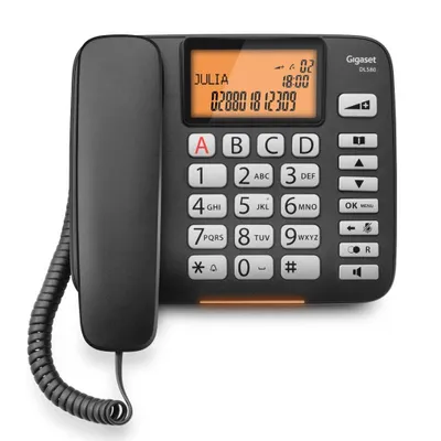 Produktbild von Gigaset Dl580 Großtastentelefon Schwarz