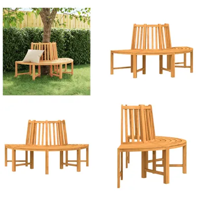 Produktbild von vidaXL Baumbank Halbrund Ø160 cm Massivholz Teak - Baumbank - Baumbänke - Bank - Sitzbank