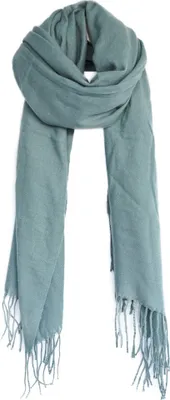 Produktbild von Eleganter Modeschal mit Fransen- Halstuch für Damen 75x180 cm Türkisgrün
