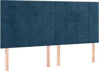 Obrázek produktu pro vidaXL Čelo postele tmavě modré 160 x 5 x 118/128 cm sametové