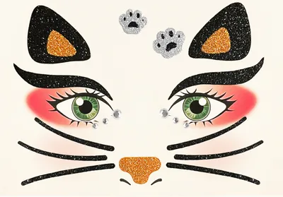 Produktbild von Oblique Unique Katze Gesicht Sticker Set Tiergesicht Aufkleber für Fasching Karneval Geburtstag Kinder Motto Party