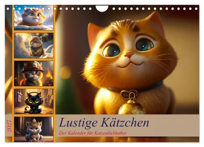 Produktbild von Lustige Kätzchen (Wandkalender 2027 DIN A4 quer), CALVENDO Monatskalender