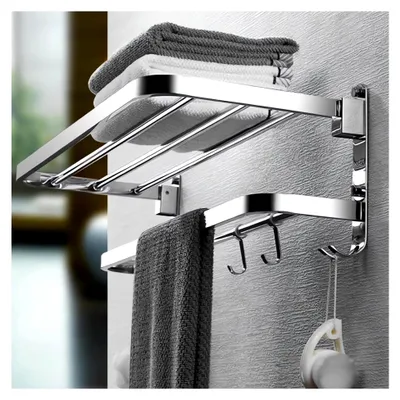 Produktbild von Handtuchhalter ohne Bohren, silber, für Bad und Küche, Wandzubehör Set