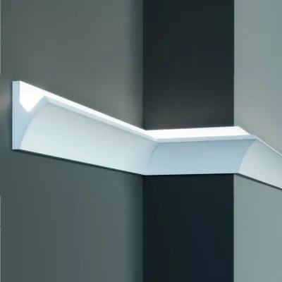 Produktbild von PROVISTON | Lichtleiste | Indirekte Beleuchtung | Deckenleiste | 100 x 60 x 1150 mm | XPS | Weiß | Hochwertig | Stuckleiste | Modern | Robust | Langlebig | Stoßfest | 1.15 Meter