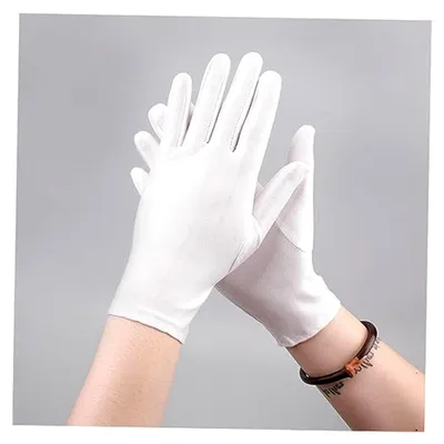 Produktbild von 3 Paar Dehnbare Elastische Handschuhe in Weiß für Schmuckinspektion und Werkstattschutz