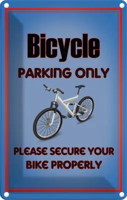 Produktbild von vianmo Blechschild 30x20 cm Fahrrad Bicycle parking only Parkplatzschild