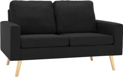 Produktbild von VidaXL 288712, Schwarz, Pinienwald, Polyester, Gummibaumholz, 1300 mm, 760 mm, 825 mm, 108 cm