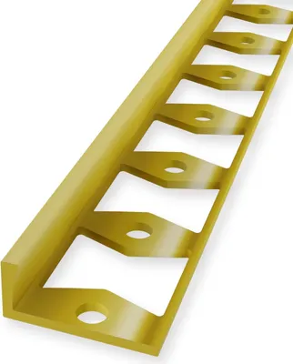 Produktbild von Abschlussprofil 9.5 x 22.5 x 2500 mm Einfassleiste Einfassprofil Messing Poliert Geschlossen Gestanzt Doppel-K-Profil Küberit