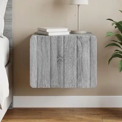 Image de vidaXL Table de chevet murale Sonoma grise 33 x 34,5 x 24 cm