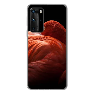Produktbild von MuchoWow® Handyhülle Schutzhülle Hülle für Huawei P40 Pro Flamingo - Federn - Rosa Silikon Softcase Handy Hülle - Schutz