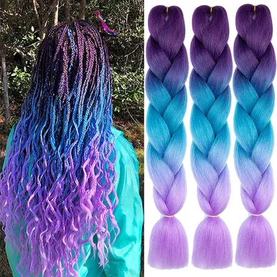 Productafbeelding van Famanu Haarextensions Ombre, 60 cm - 3 stuks synthetisch vlechtmateriaal