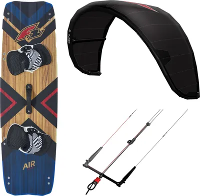 Produktbild von F2 Set Kite Sunset V1 15qm+Kiteboard Air Wood 142cm +Control Bar 52cm