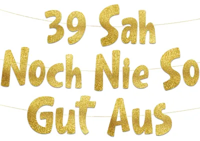 Glitterbanner Gold 1,2 m – vorgereiht, für Geburtstag & Party