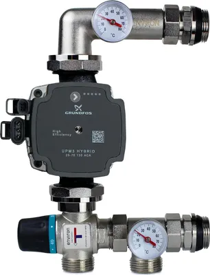 Produktbild von M058 Festwertregelset VTG 20-55°C mit Grundfos UPM3 Hybrid 25/7 Hocheffizienzpumpe