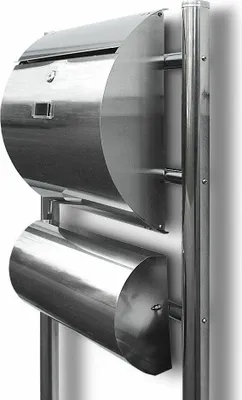 Produktbild von Bituxx Standbriefkasten Edelstahl mit separater Zeitungsrolle Silbern MS-11385