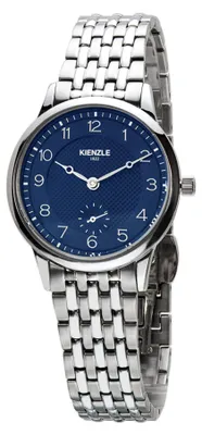 Produktbild von Kienzle Damen Armbanduhr Quarz kleine Sekunde Edelstahl 32 mm Blau