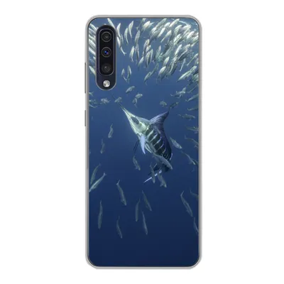 Produktbild von MuchoWow® Handyhülle Schutzhülle Hülle für Samsung Galaxy A30s Wasser - Sardinen - Tiere Silikon Softcase Handy Hülle - Karteninhaber