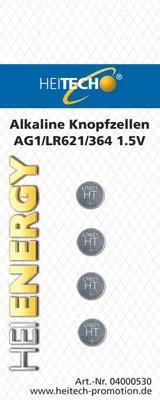 Produktbild von Knopfzellen "Alkaline" 4er-Pack AG1/LR21