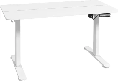 Zdjęcie produktu dla Fortuna Lai Biurko z regulacją wysokości 140 x 70 cm Elektryczne biurko komputerowe 4 pamięci Ergonomiczne siedzisko Stojak na biurko Haczyki Antykolizyjne Białe