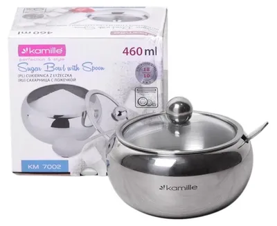 Produktbild von Edelstahl-Zuckerdose mit Löffel 460 ml KAMILLE KM-7002