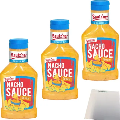 Produktbild von Bautzner Nacho Käse Sauce 3er Pack (3x300ml Flasche) + usy Block