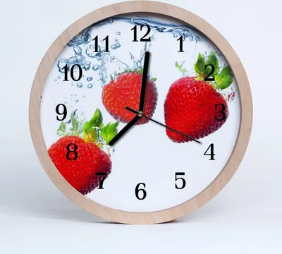 Produktbild von Holzuhr 30fi cm wanduhr - Erdbeer-Frucht