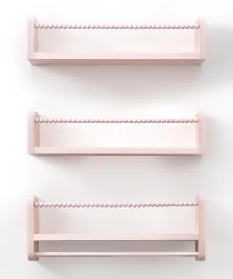 Immagine prodotto di Omgoods - Set di 3 mensole sospese in legno naturale per libri per bambini