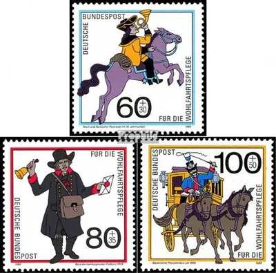 Produktbild von Briefmarken BRD (BR.Deutschland) 1989 Mi 1437-1439 (kompl.Ausgabe) postfrisch Postbeförderung im Laufe der Jahrhunderte