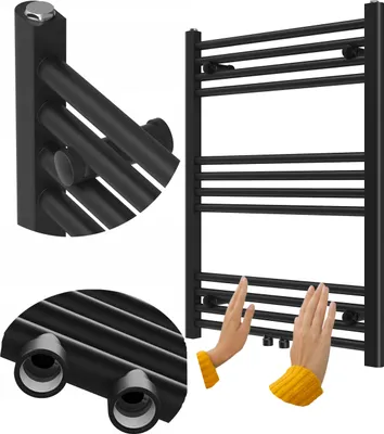 Immagine prodotto di Radiatore da bagno Granitan | Raven - 80x60 cm - Nero - Design moderno - Funzionalità ed eleganza