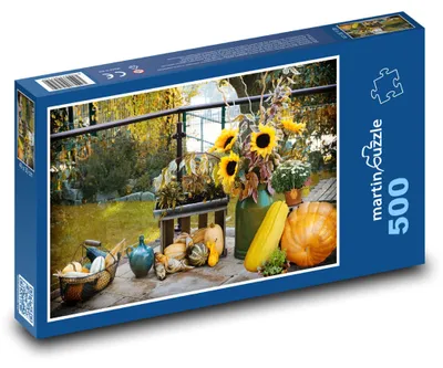 Produktbild von Puzzle 500 Herbstliche Ernte mit Kürbissen - martinpuzzle