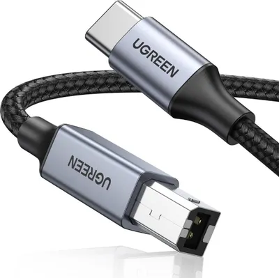 Produktbild von UGREEN USB-C auf USB-B 2.0 Druckerkabel, 2 m - Grau/Schwarz