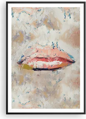 Produktbild von Gerahmtes Poster - Schwarzer Rahmen - Mund pastos Stück - 70x100 cm - Wand Bild - Wanddeko - Wandbilder - Kunstposter - Wandposter - Bilderrahmen - Bilder - Kunstdruck - P2BPA70x100-4422