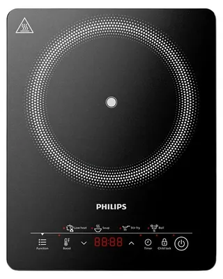 Zdjęcie produktu dla Philips 3000 series Płyta indukcyjna Vesuvio z serii 3000, Czarny, Blat, 28 cm, Płyta indukcyjna strefowa, Szkło ceramiczne, 1 stref(y)
