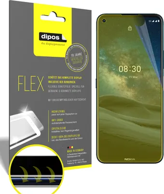 Produktbild von 2x Schutzfolie für Nokia 8.3 5G Folie, 100% Displayabdeckung, dipos Flex