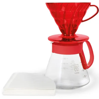 Obrázok produktu pre HARIO sklenený kávový filter, veľkosť 02, červený, 115843, 4260703450090