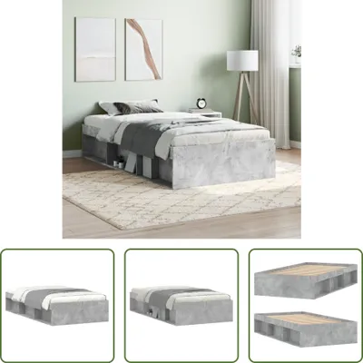 Produktbild von The Living Store Bettgestell Betongrau 90x200 cm