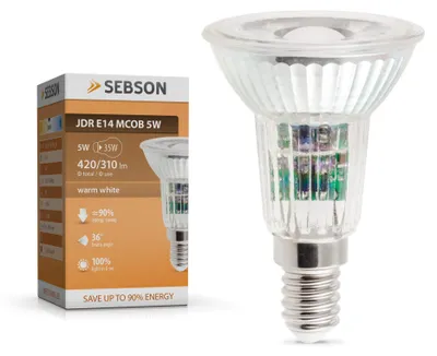 SEBSON E14 LED Spot Leuchtmittel, 5W bei 230V, Verpackung mit Lampe