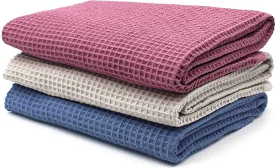 Produktbild von Waffelpique 3er Set je 0,5m x 1,5m Waffel Stoff 100% Baumwollstoff DIY Nähstoff Dekostoff zum Nähen Set17